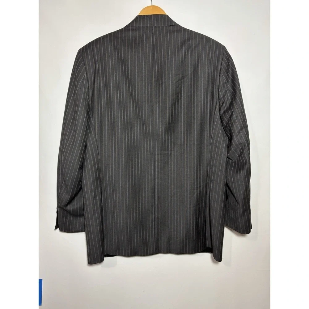 Lauren Ralph Lauren Blazer‎ Mens 40R Grey Pinstripe Wool Two-Button Suit Jacket